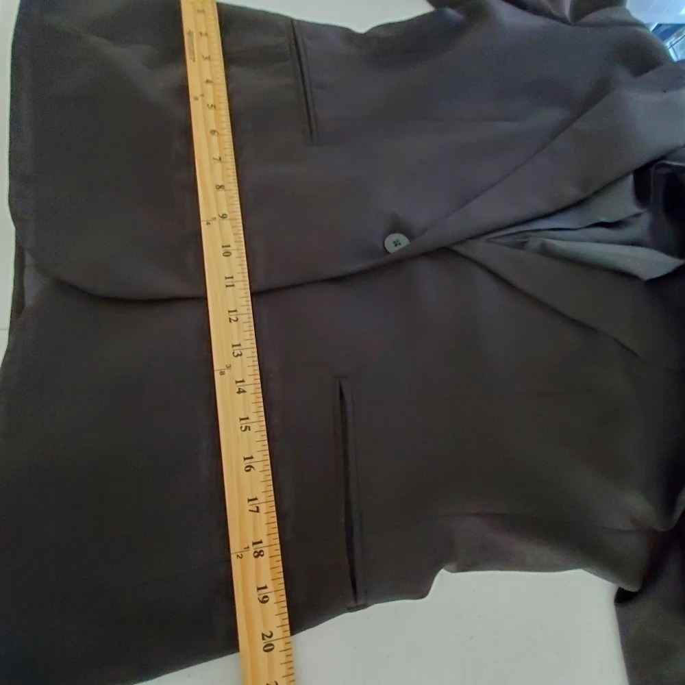 Norma Kamali Lined Black Blazer Size 16 One Button Jacket Office Preppy Career‎